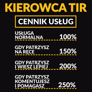 Kierowca Tir - Cennik Usług - Męska Bluza Czarna