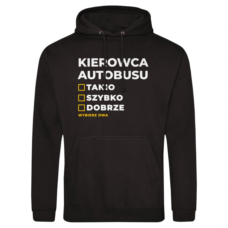 Szybko Tanio Dobrze Kierowca Autobusu - Męska Bluza z kapturem Czarna