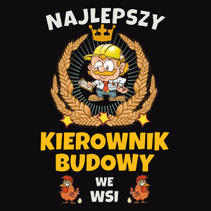 Najlepszy Kierownik Budowy We Wsi - Męska Bluza z kapturem Czarna