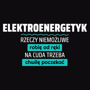 Elektroenergetyk - Rzeczy Niemożliwe Robię Od Ręki - Na Cuda Trzeba Chwilę Poczekać - Męska Bluza Czarna