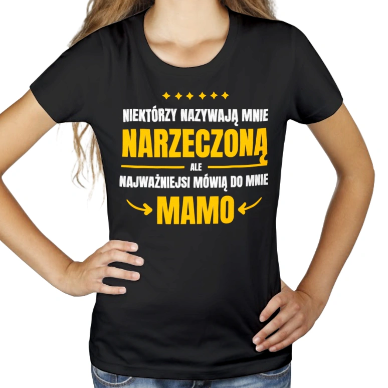 Mama Narzeczona - Damska Koszulka Czarna