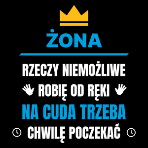 Żona Rzeczy Niemożliwe Robię Od Ręki - Torba Na Zakupy Czarna