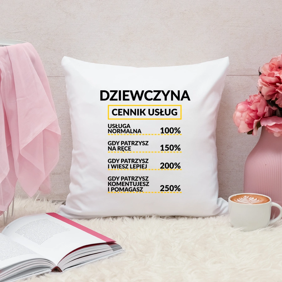 Dziewczyna - Cennik Usług - Poduszka Biała