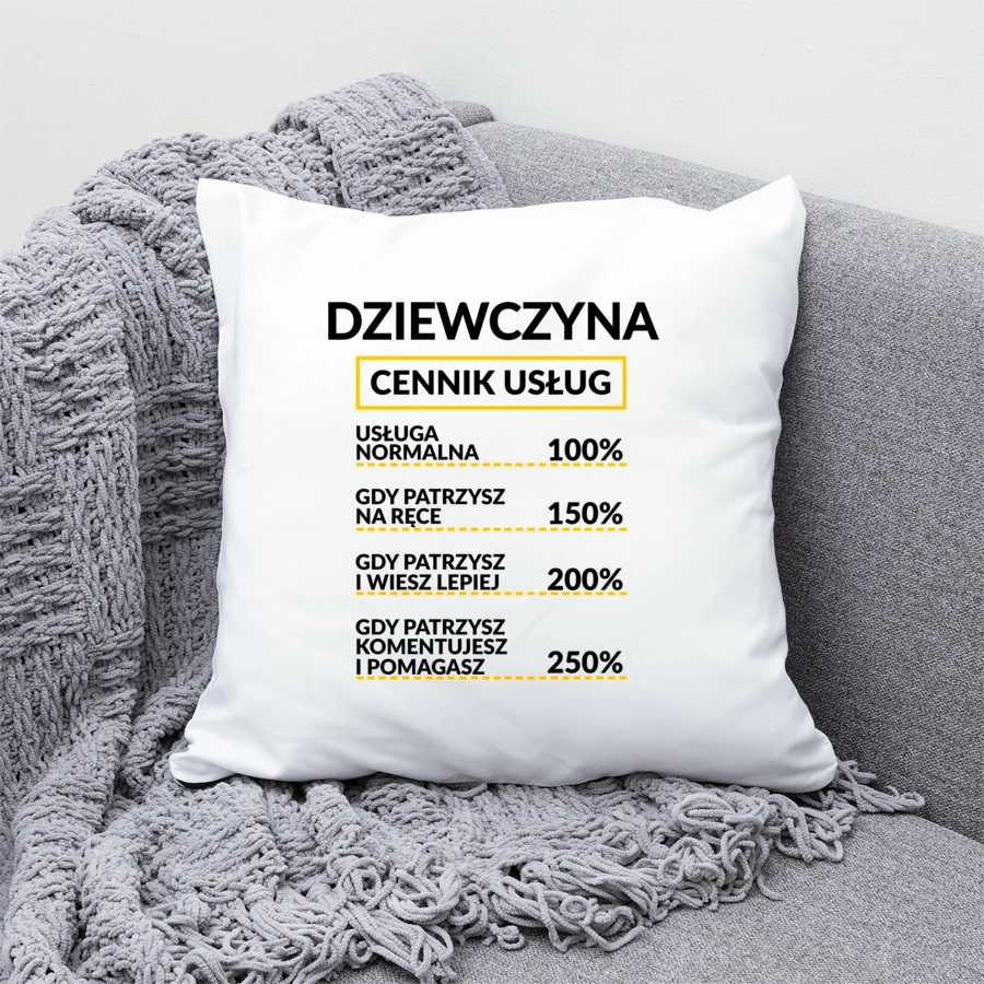 Dziewczyna - Cennik Usług - Poduszka Biała