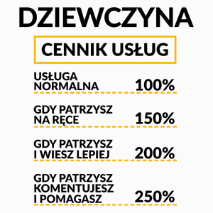 Dziewczyna - Cennik Usług - Poduszka Biała