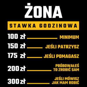 stawka godzinowa żona - Torba Na Zakupy Czarna