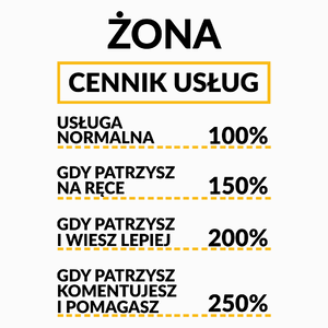 Żona - Cennik Usług - Poduszka Biała