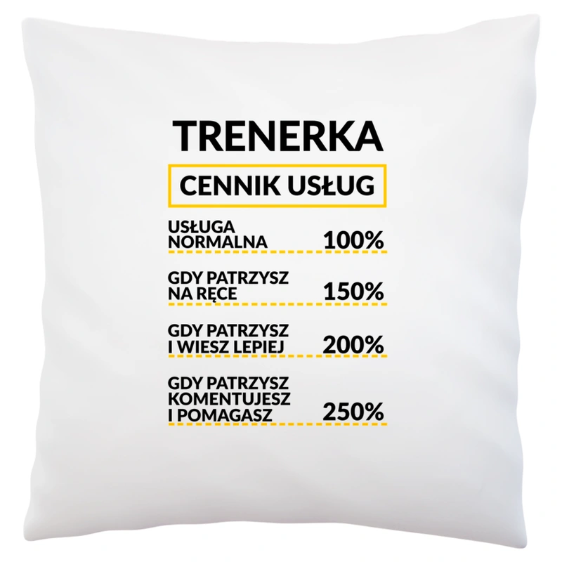 Trenerka - Cennik Usług - Poduszka Biała