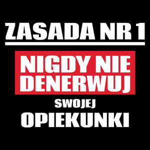 Zasada Nr 1 - Nigdy Nie Denerwuj Swojej Opiekunki - Torba Na Zakupy Czarna