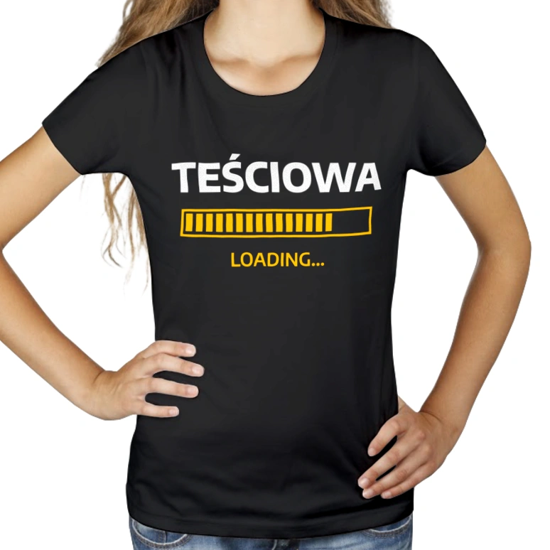 Teściowa Loading - Damska Koszulka Czarna