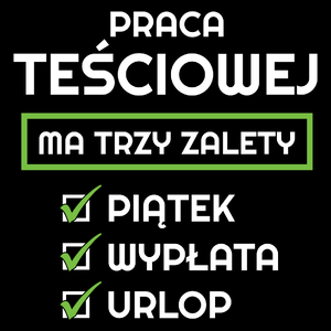 Praca Teściowej Ma Swoje Trzy Zalety - Torba Na Zakupy Czarna