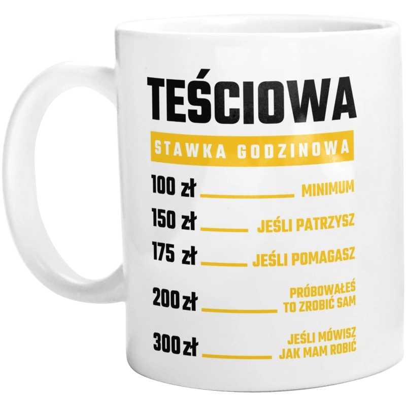 stawka godzinowa teściowa - Kubek Biały