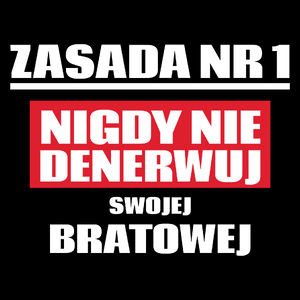 Zasada Nr 1 - Nigdy Nie Denerwuj Swojej Bratowej - Torba Na Zakupy Czarna