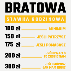 stawka godzinowa bratowa - Damska Koszulka Biała