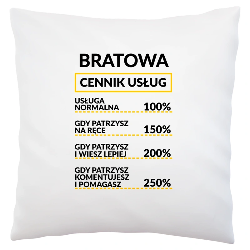 Bratowa - Cennik Usług - Poduszka Biała