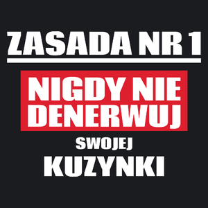 Zasada Nr 1 - Nigdy Nie Denerwuj Swojej Kuzynki - Damska Koszulka Czarna