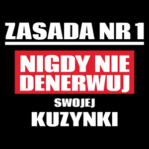 Zasada Nr 1 - Nigdy Nie Denerwuj Swojej Kuzynki - Torba Na Zakupy Czarna