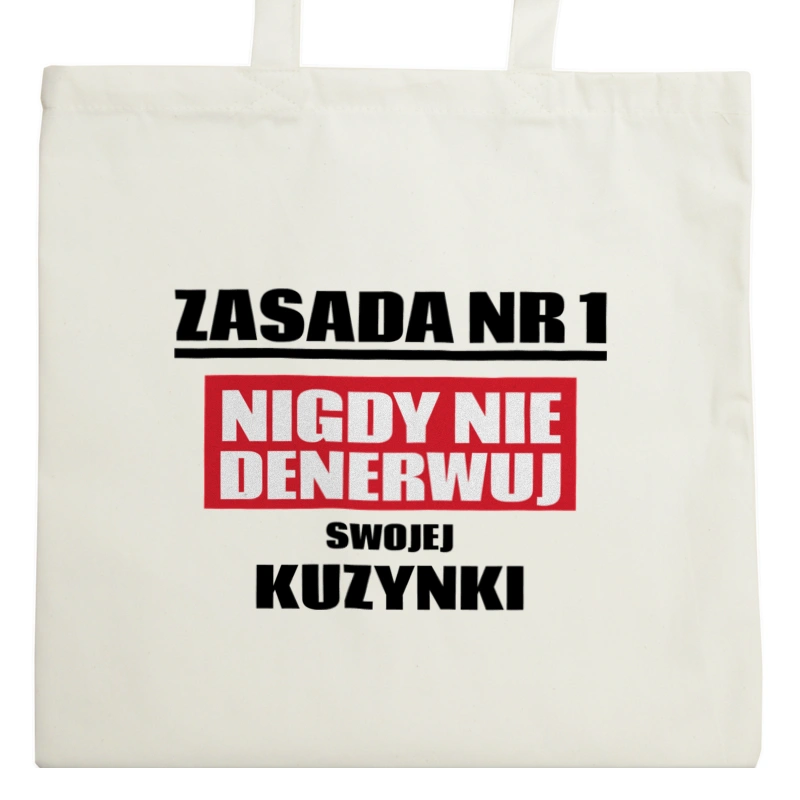 Zasada Nr 1 - Nigdy Nie Denerwuj Swojej Kuzynki - Torba Na Zakupy Natural