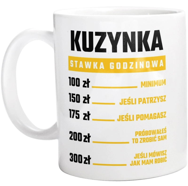 stawka godzinowa kuzynka - Kubek Biały