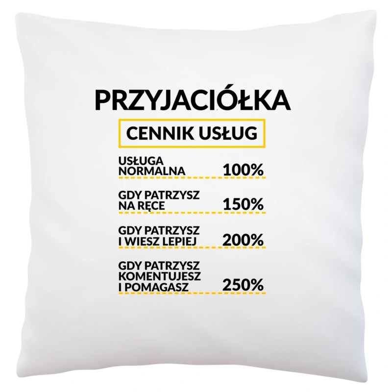 Przyjaciółka - Cennik Usług - Poduszka Biała