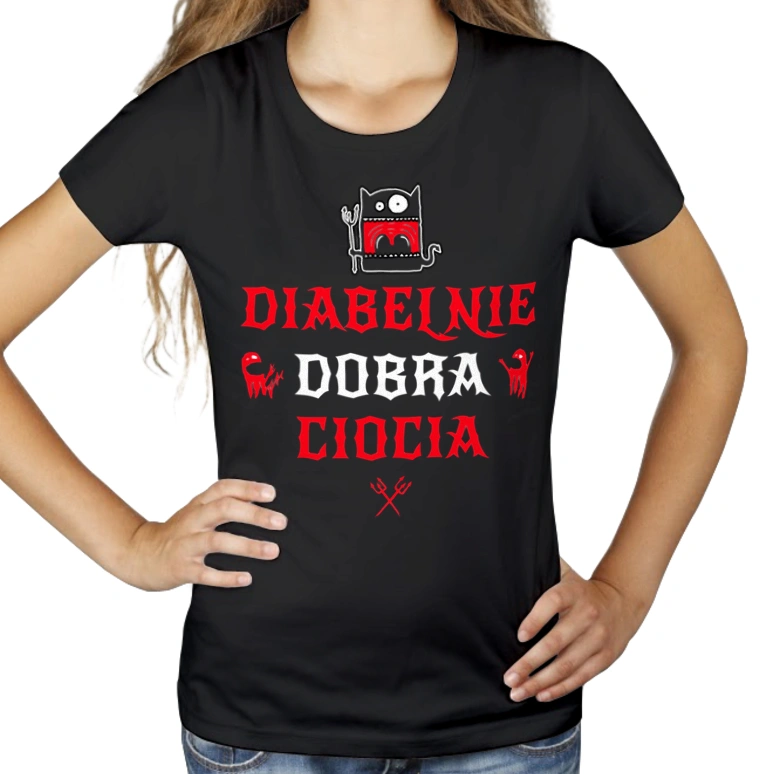 Diabelnie Dobra Ciocia - Damska Koszulka Czarna