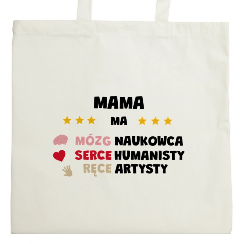 Mózg Serce Ręce Mama - Torba Na Zakupy Natural