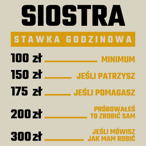 stawka godzinowa siostra - Torba Na Zakupy Natural