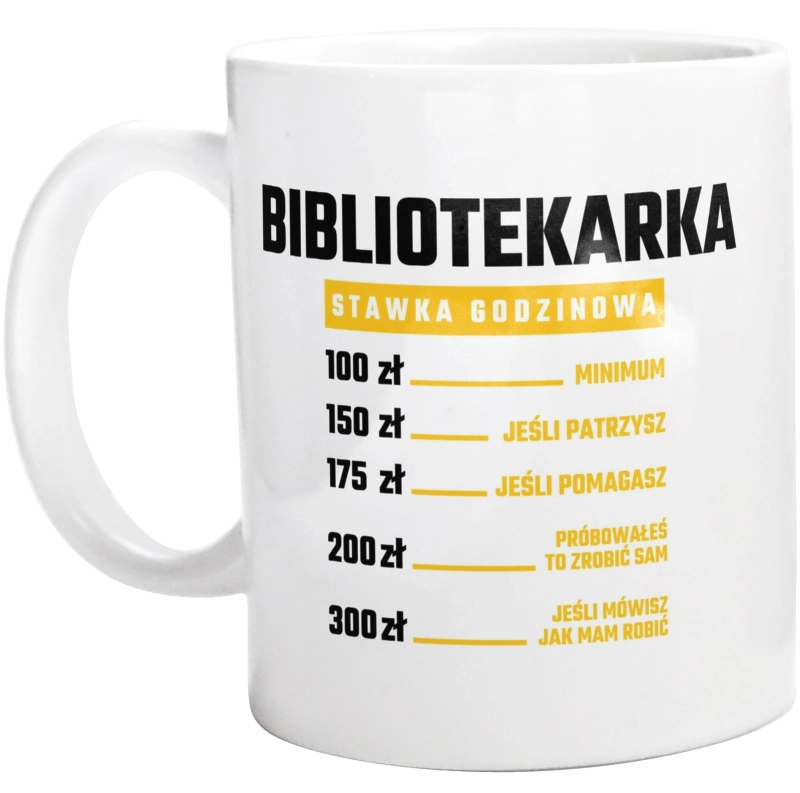 stawka godzinowa bibliotekarka - Kubek Biały