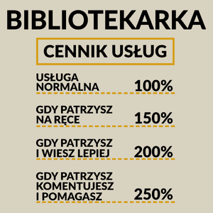 Bibliotekarka - Cennik Usług - Torba Na Zakupy Natural