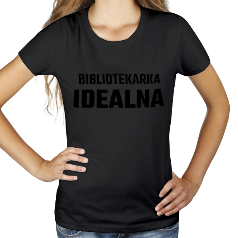 Bibliotekarka Idealna - Damska Koszulka Czarna