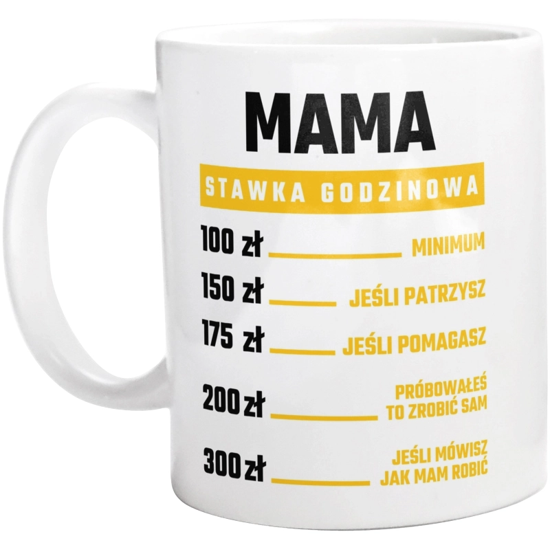 stawka godzinowa mama - Kubek Biały