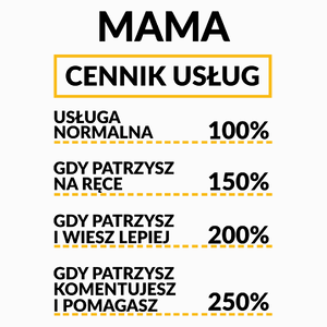 Mama - Cennik Usług - Poduszka Biała