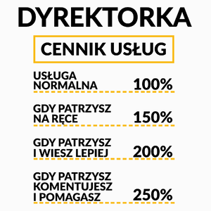 Dyrektorka - Cennik Usług - Poduszka Biała