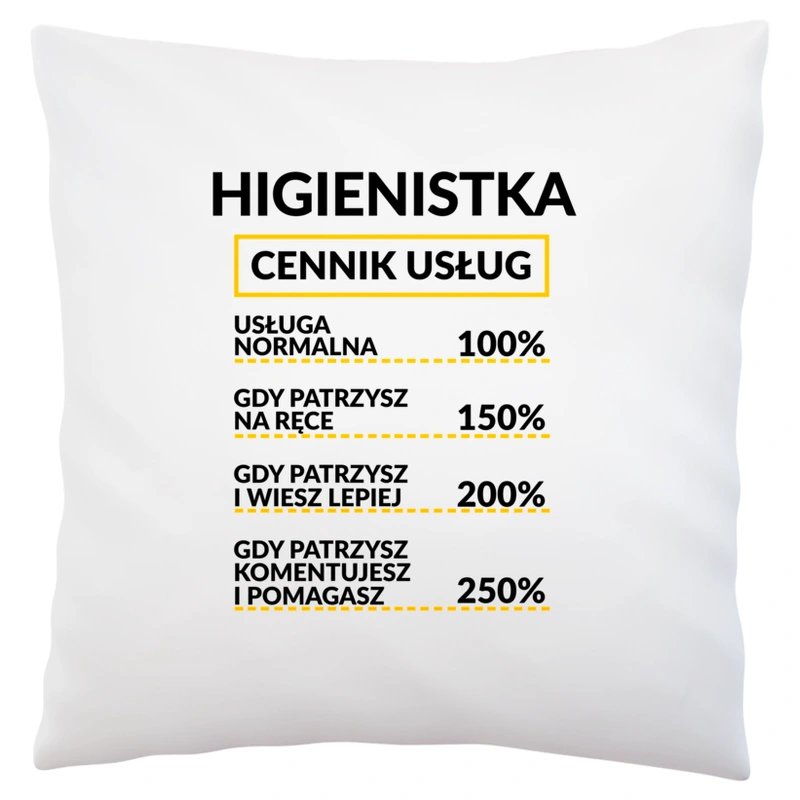 Higienistka - Cennik Usług - Poduszka Biała