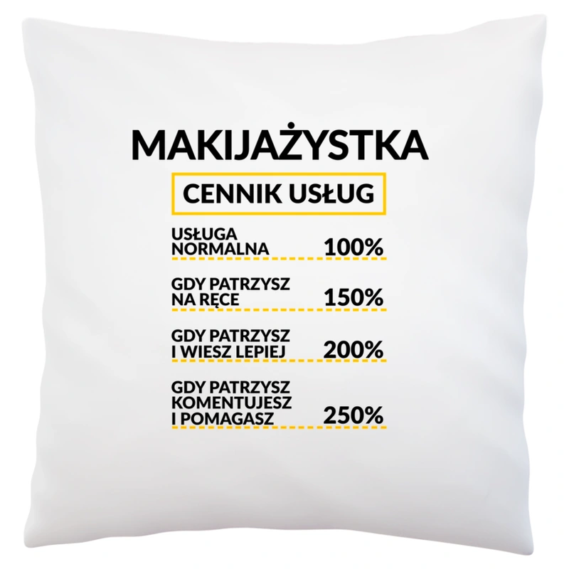 Makijażystka - Cennik Usług - Poduszka Biała