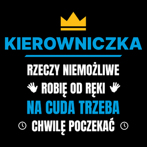 Kierowniczka Rzeczy Niemożliwe Robię Od Ręki - Torba Na Zakupy Czarna