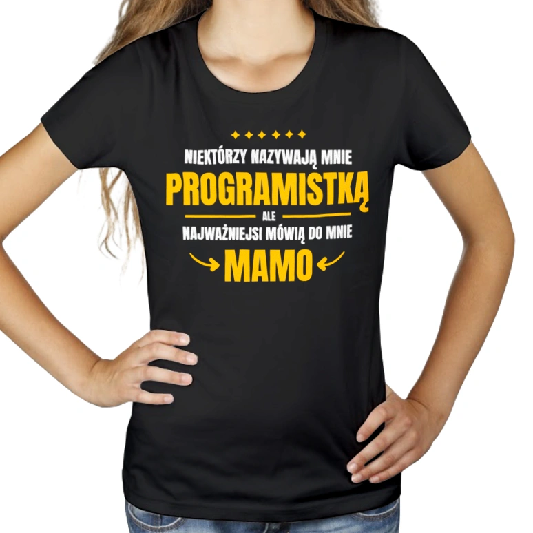 Mama Programistka - Damska Koszulka Czarna