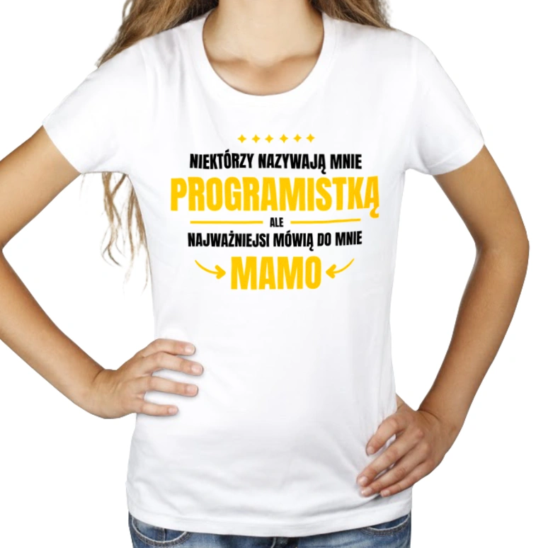 Mama Programistka - Damska Koszulka Biała