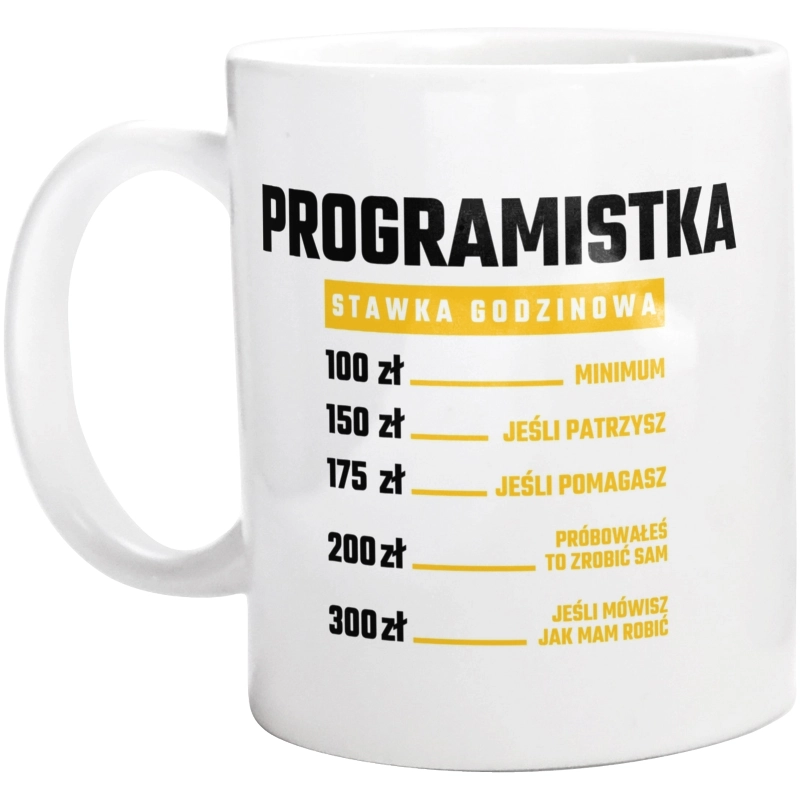 stawka godzinowa programistka - Kubek Biały