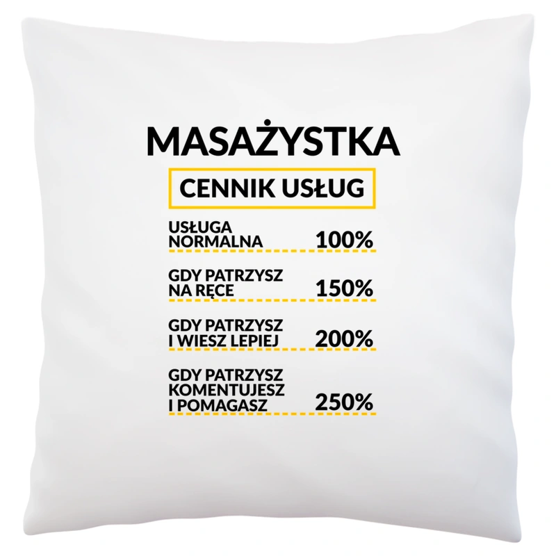 Masażystka - Cennik Usług - Poduszka Biała