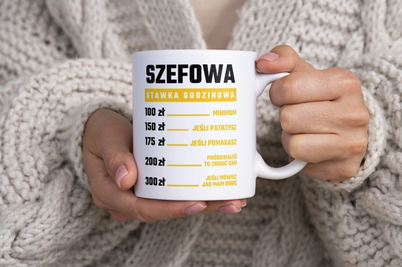 stawka godzinowa szefowa - Kubek Biały