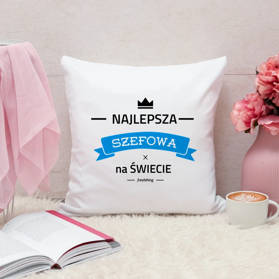 Najlepsza szefowa na świecie - Poduszka Biała