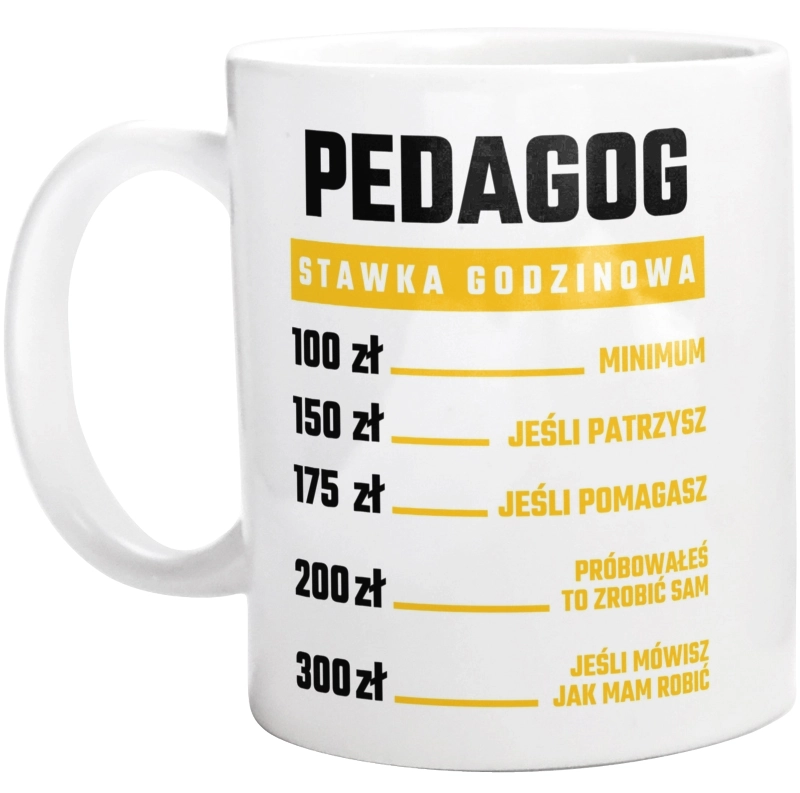 stawka godzinowa pedagog - Kubek Biały