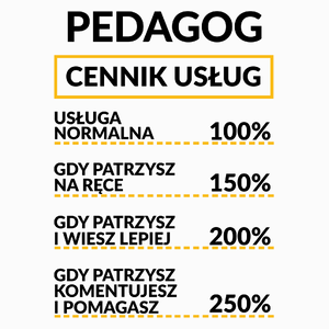 Pedagog - Cennik Usług - Poduszka Biała