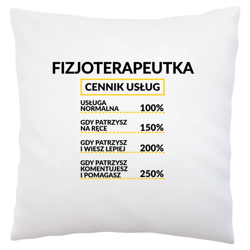 Fizjoterapeutka - Cennik Usług - Poduszka Biała