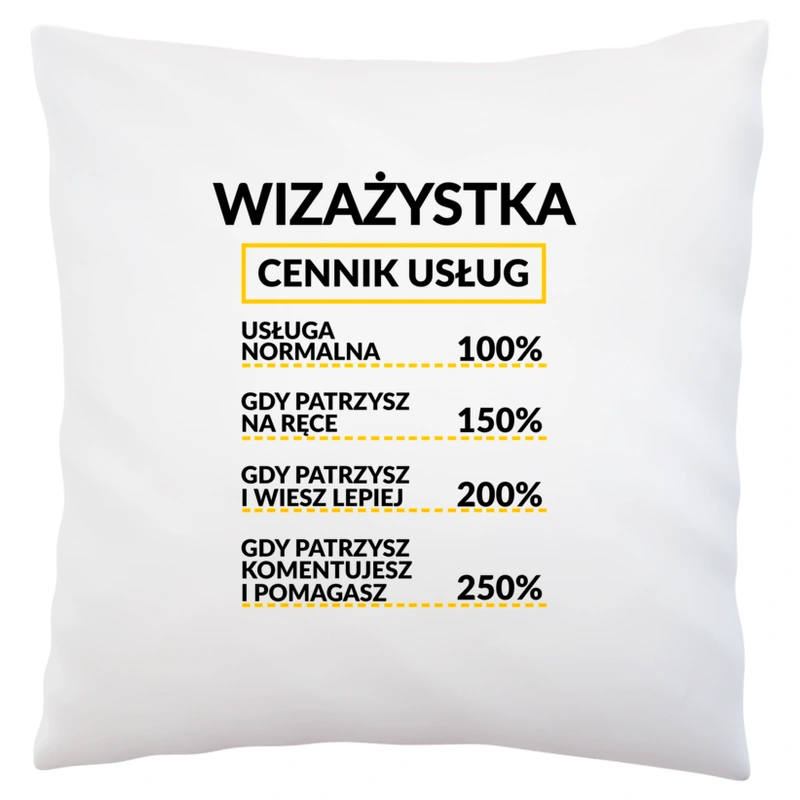 Wizażystka - Cennik Usług - Poduszka Biała