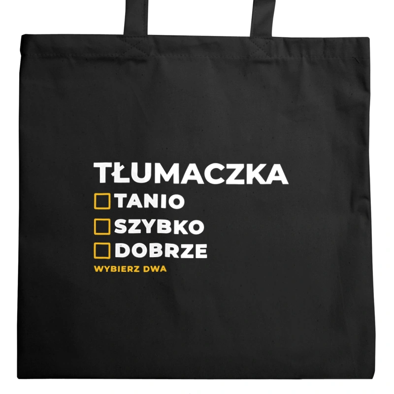 szybko tanio dobrze tłumaczka - Torba Na Zakupy Czarna