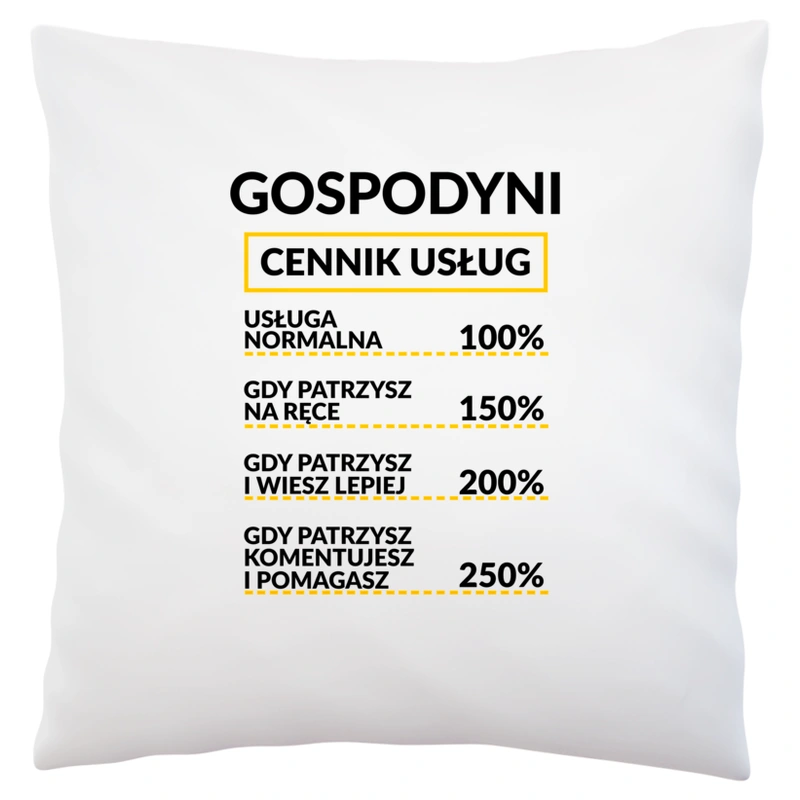 Gospodyni - Cennik Usług - Poduszka Biała