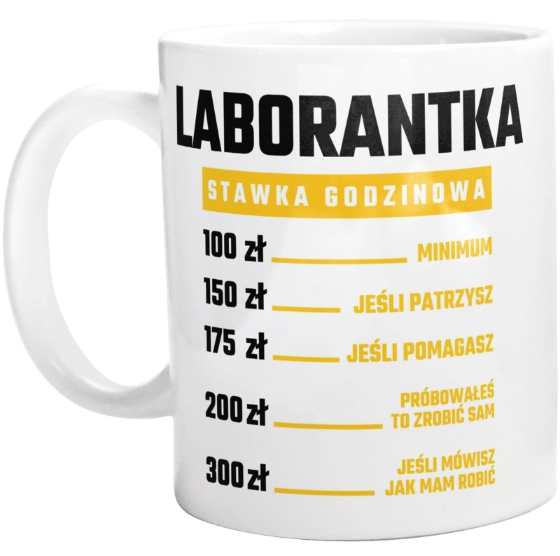 stawka godzinowa laborantka - Kubek Biały