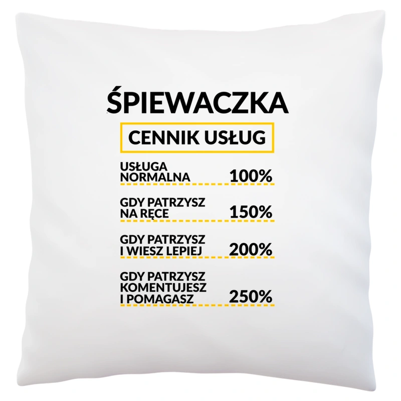 Śpiewaczka - Cennik Usług - Poduszka Biała